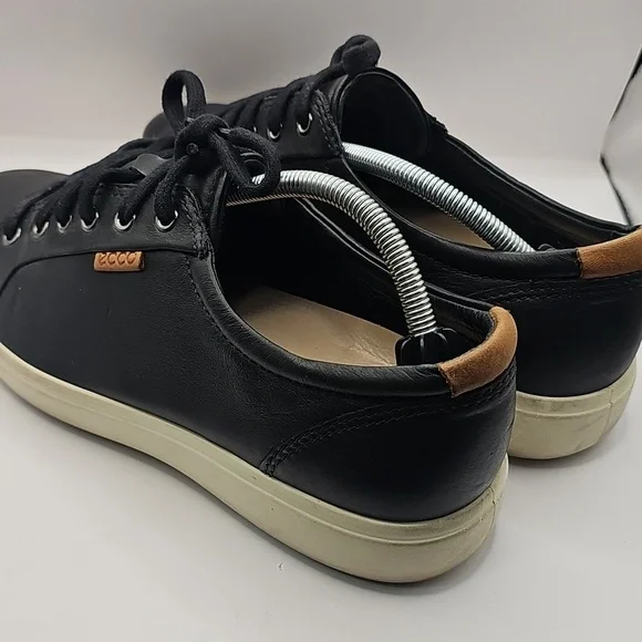 ÈCCO Black Oxford Soft 7 Sneaker Shoes Size 43 Leather Comfort System - Picture 2 of 7